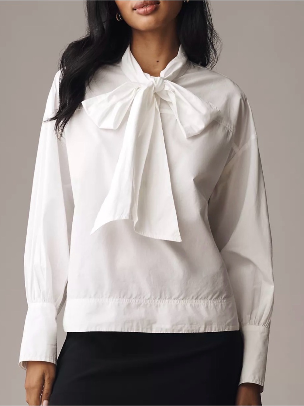 Maeve Tie-Neck Cotton Blouse NWT XS